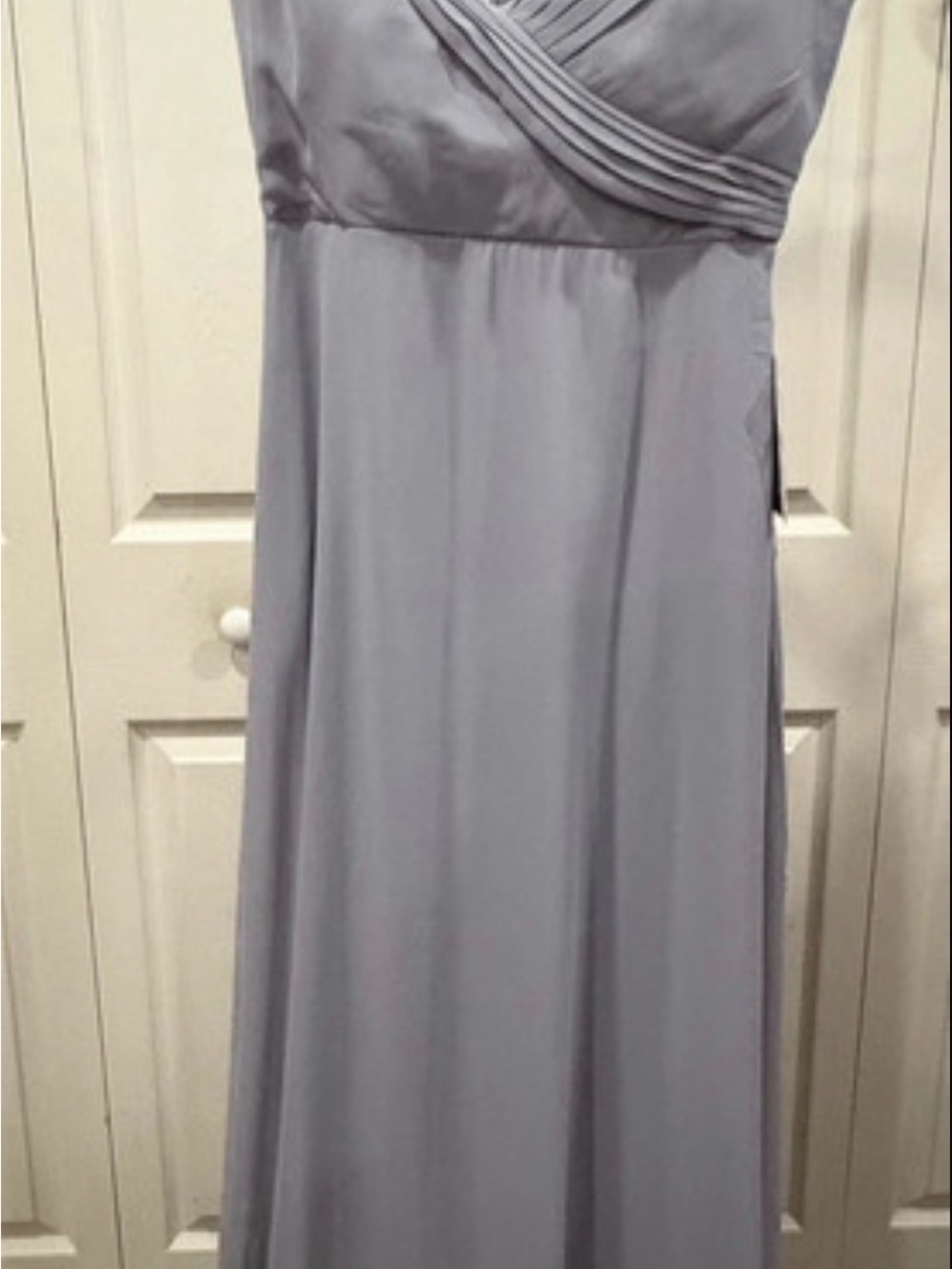 Birdy Grey -Gray Midi Dress with Pleated Bodice